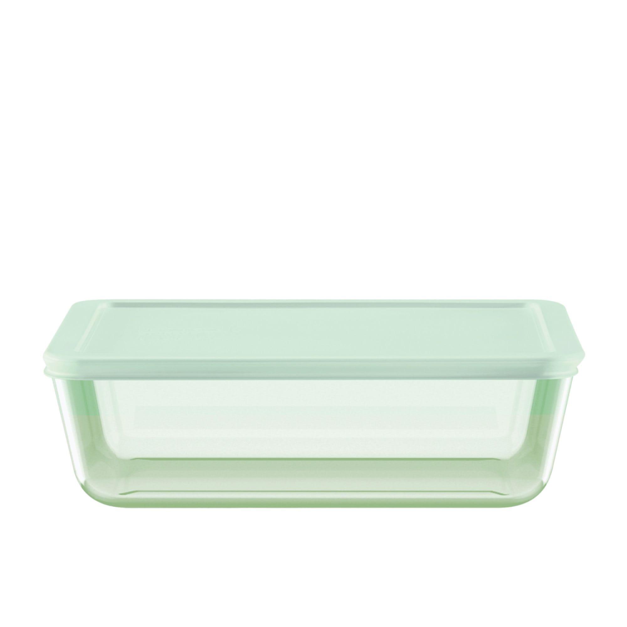 Pyrex Simply Store Rectangular Tinted Glass Storage 11 Cup Green Image 1
