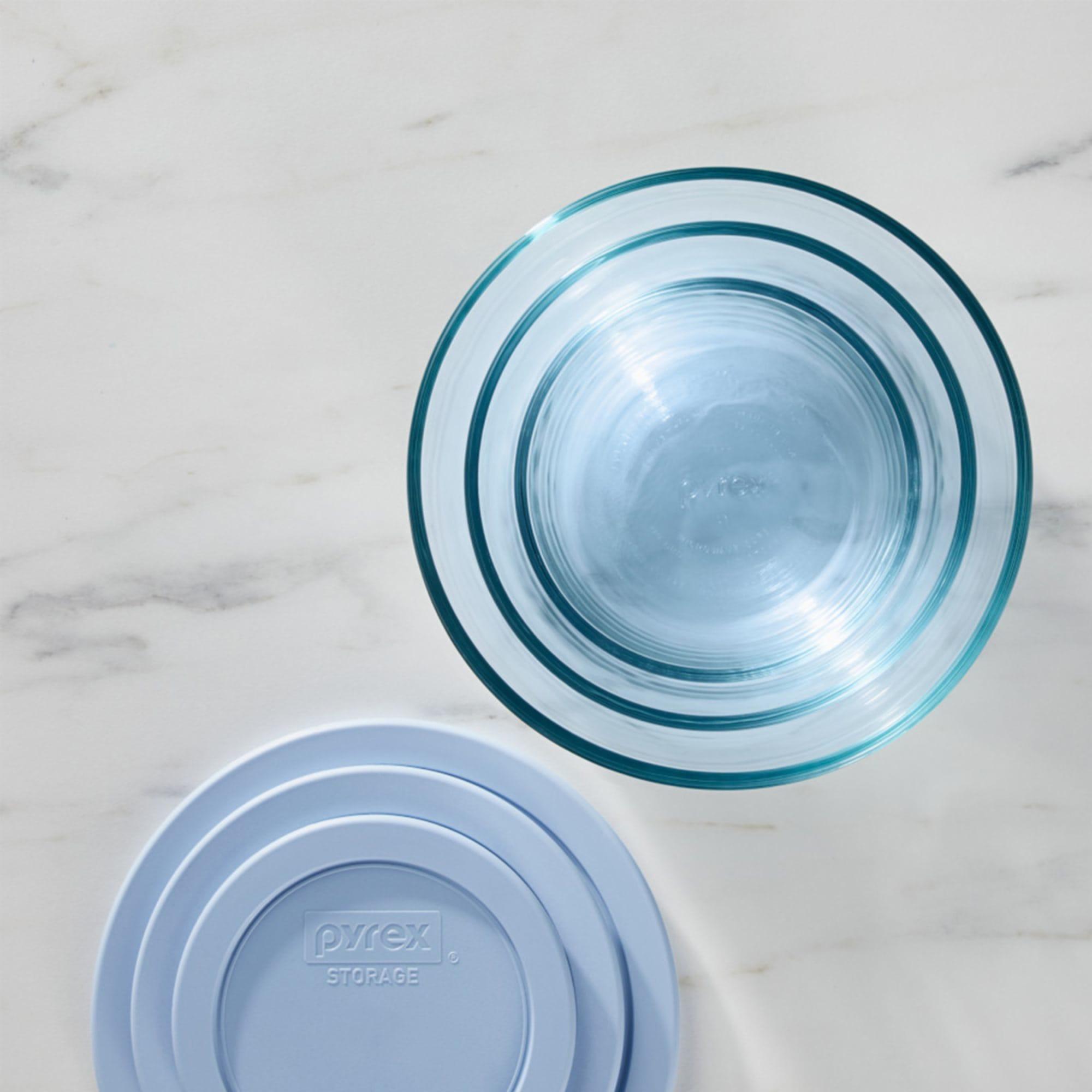 Pyrex Simply Store Round Tinted Glass Storage 4 Cup Blue Image 5