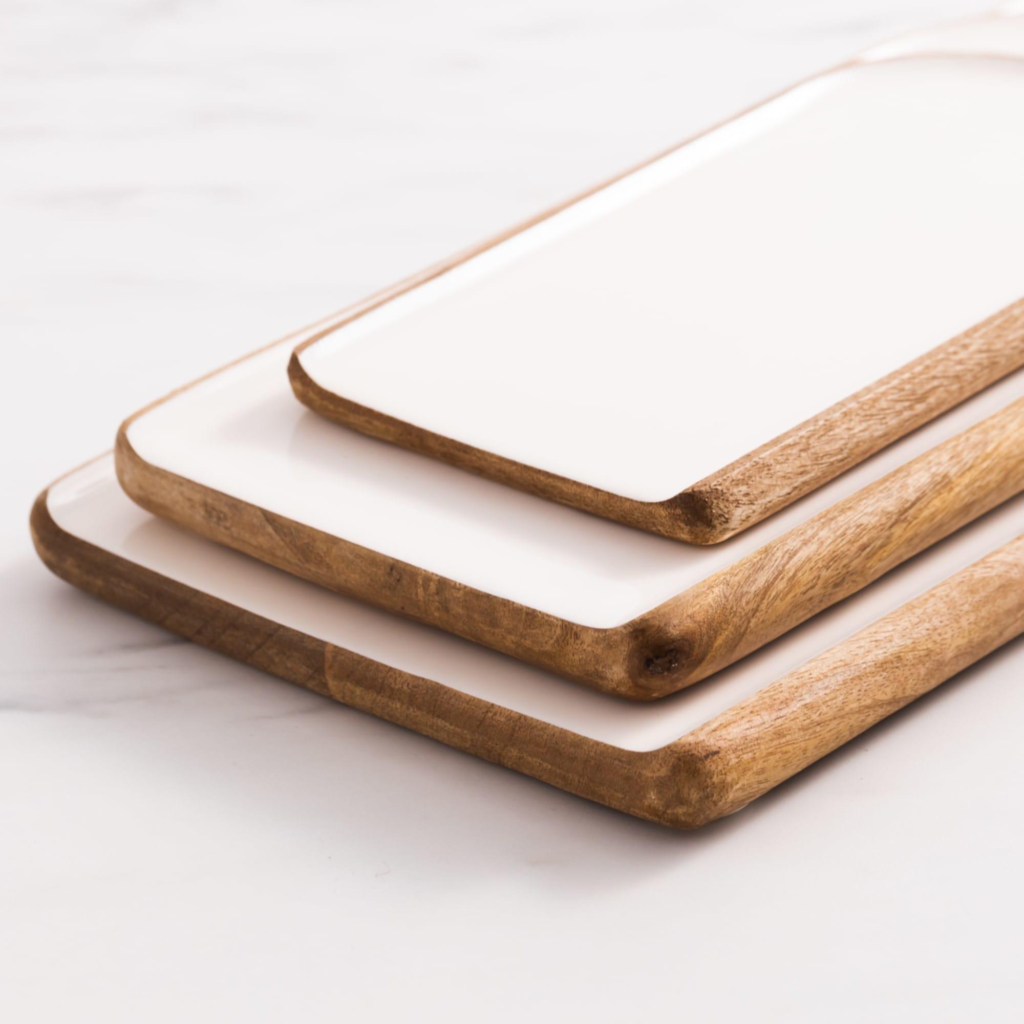 Salisbury & Co Calla Mango Wood Paddle Board 50x18cm White Image 4