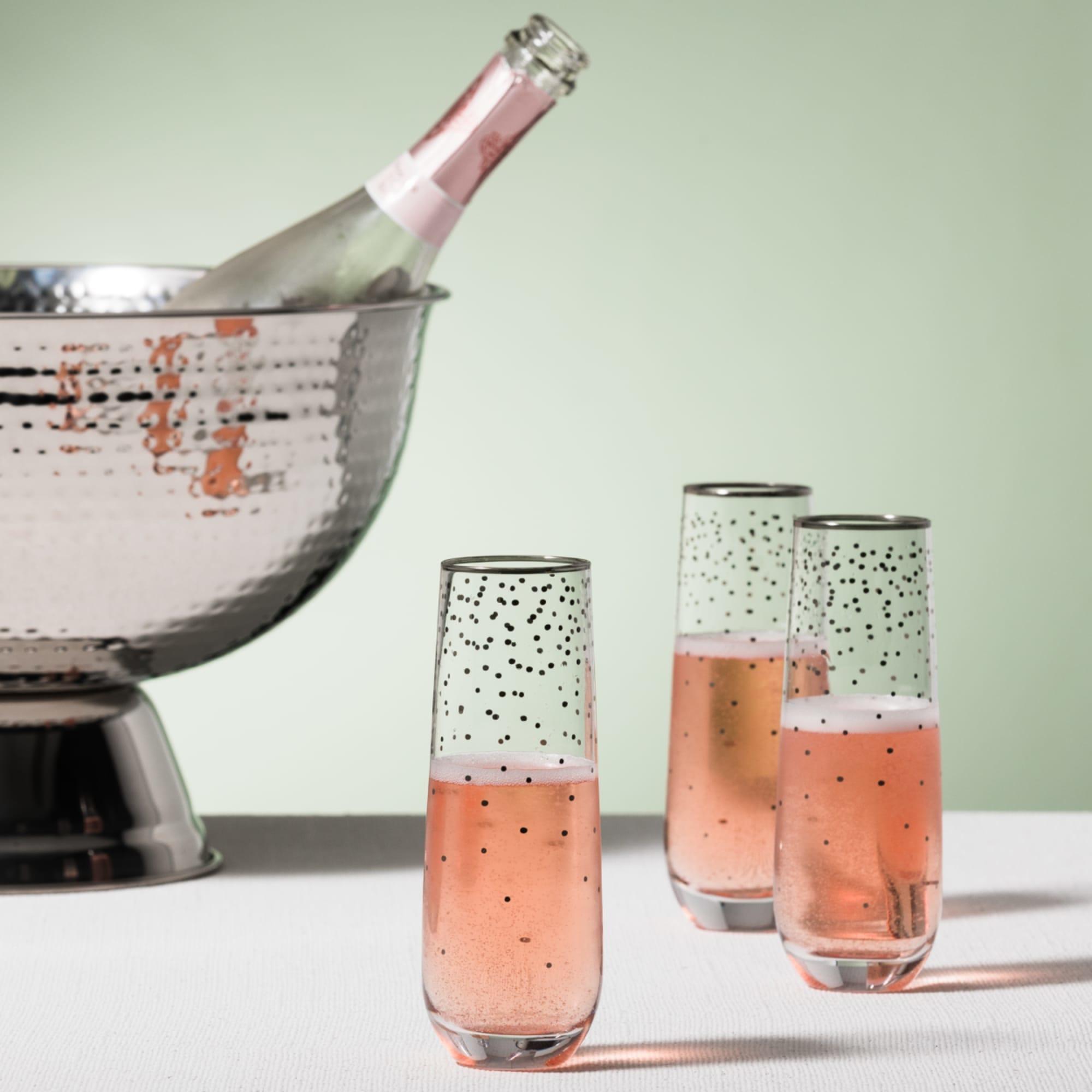 Salisbury & Co Festive Stemless Champagne Glass 280ml Set of 2 Silver Image 4