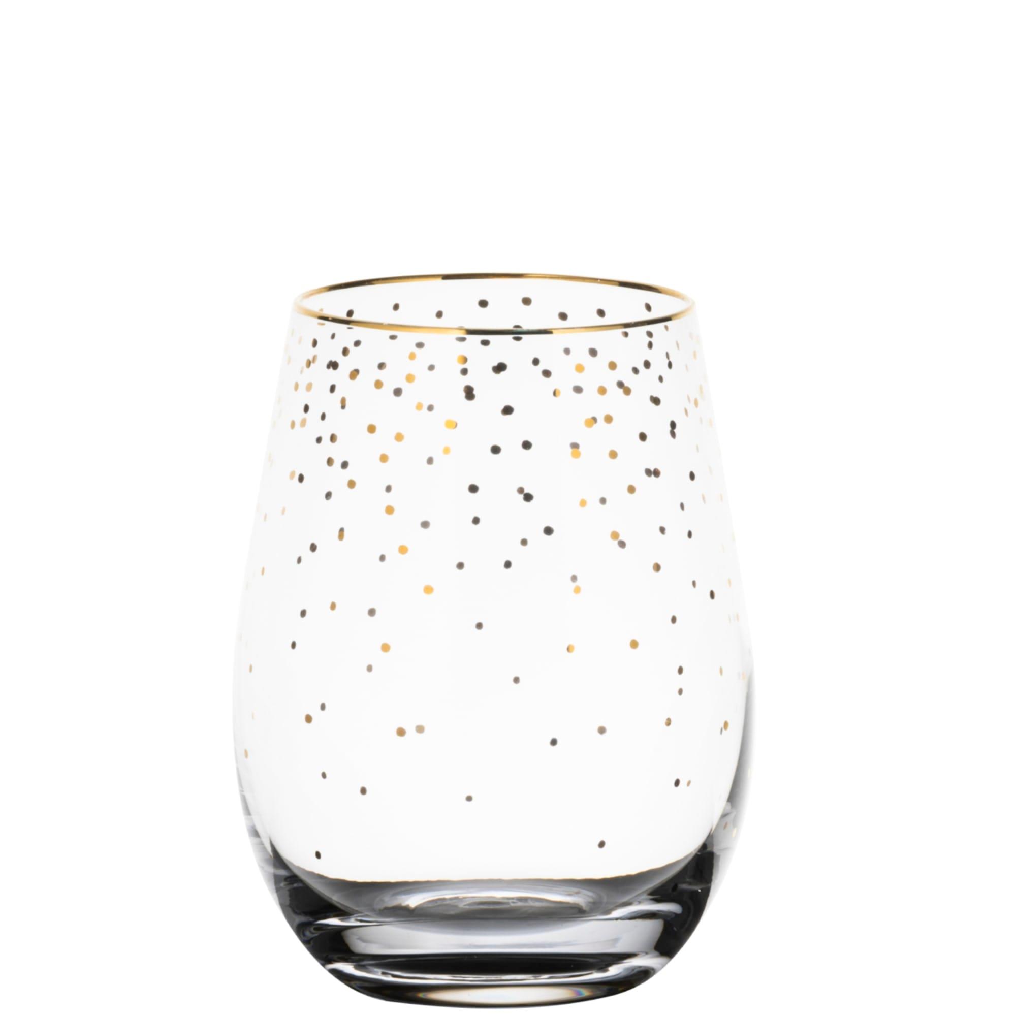 Salisbury & Co Festive Stemless Wine Glass 450ml Set of 2 Gold Image 6