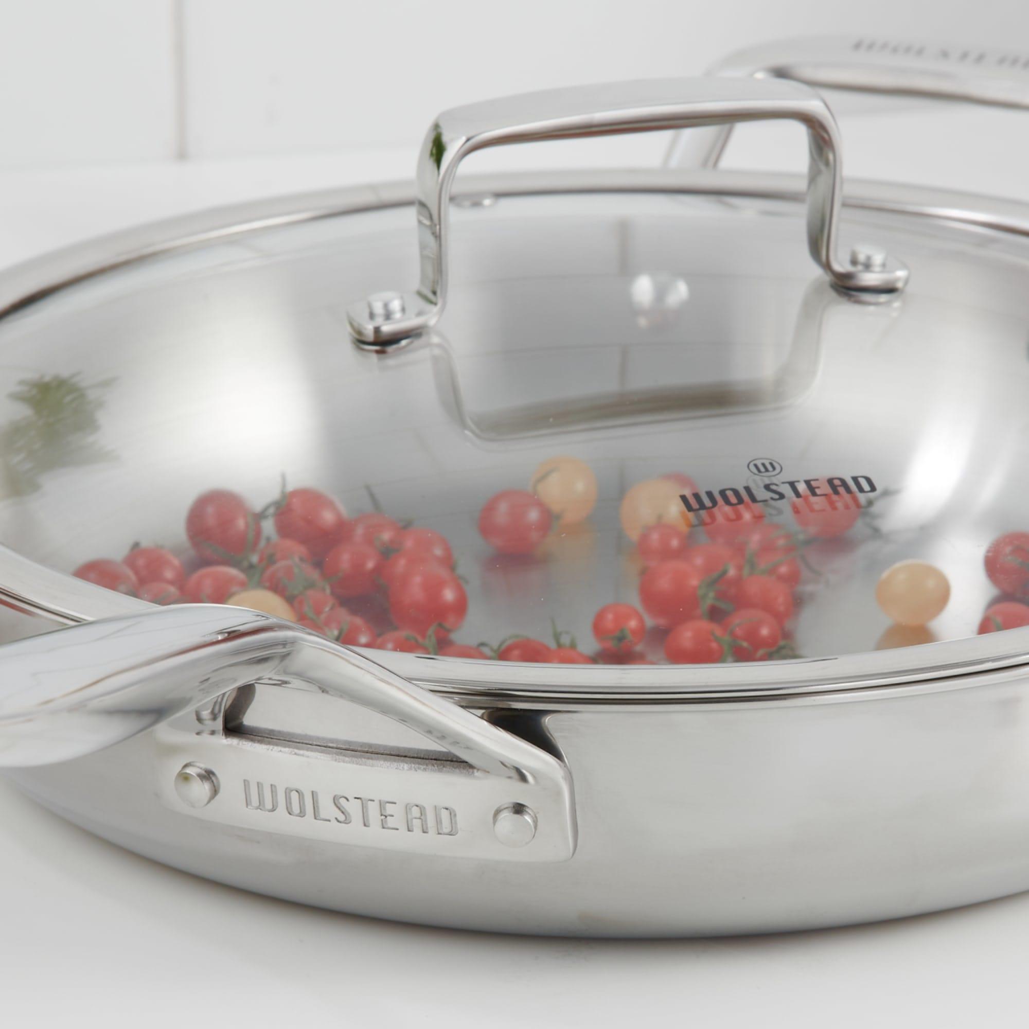 Wolstead Superior Steel Saute Pan with Lid 28cm Image 5