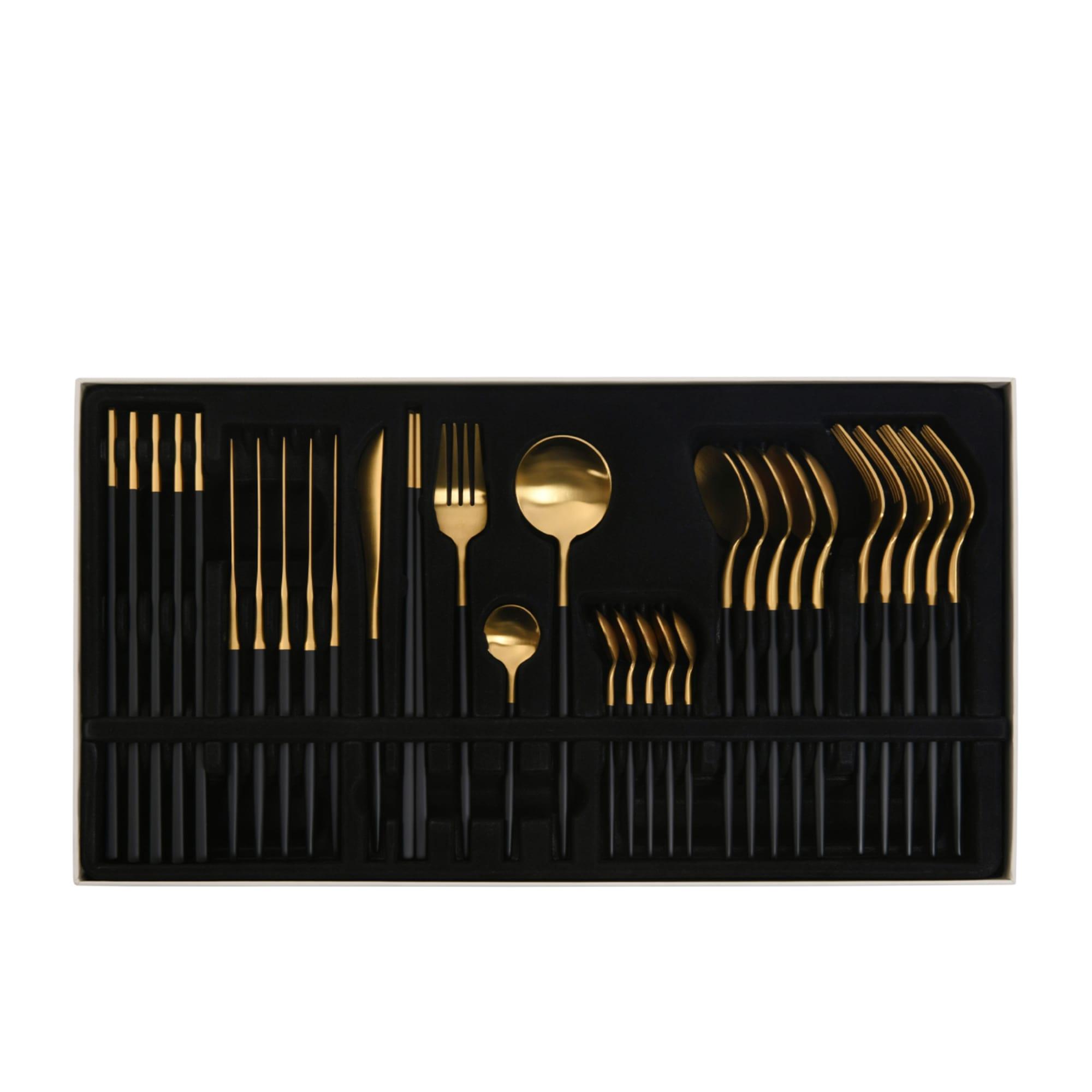 Cadence & Co. Hemingway Cutlery and Chopstick Set 30pc Black Image 1