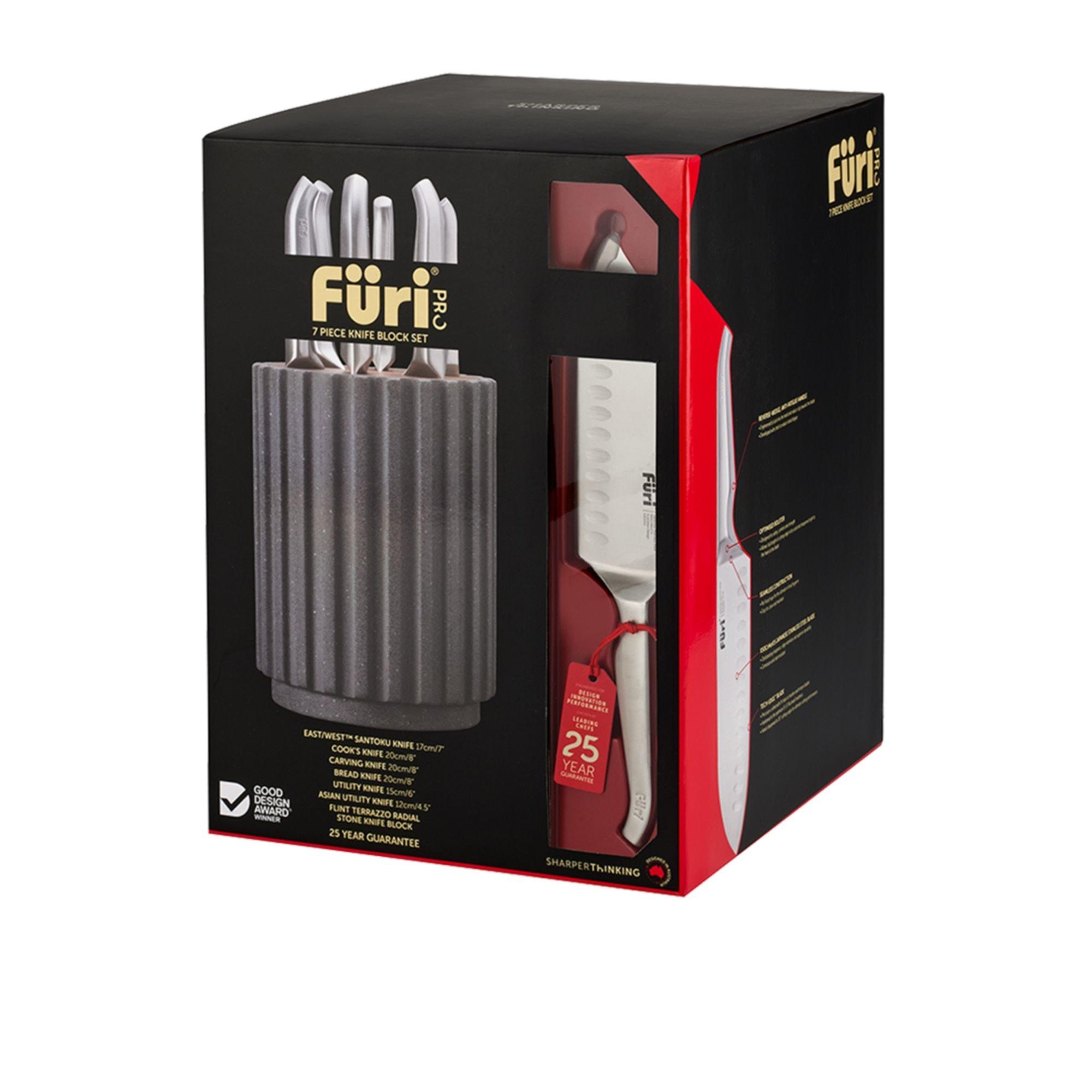Furi Pro Radial 7pc Knife Block Set Flint Terrazzo Image 3