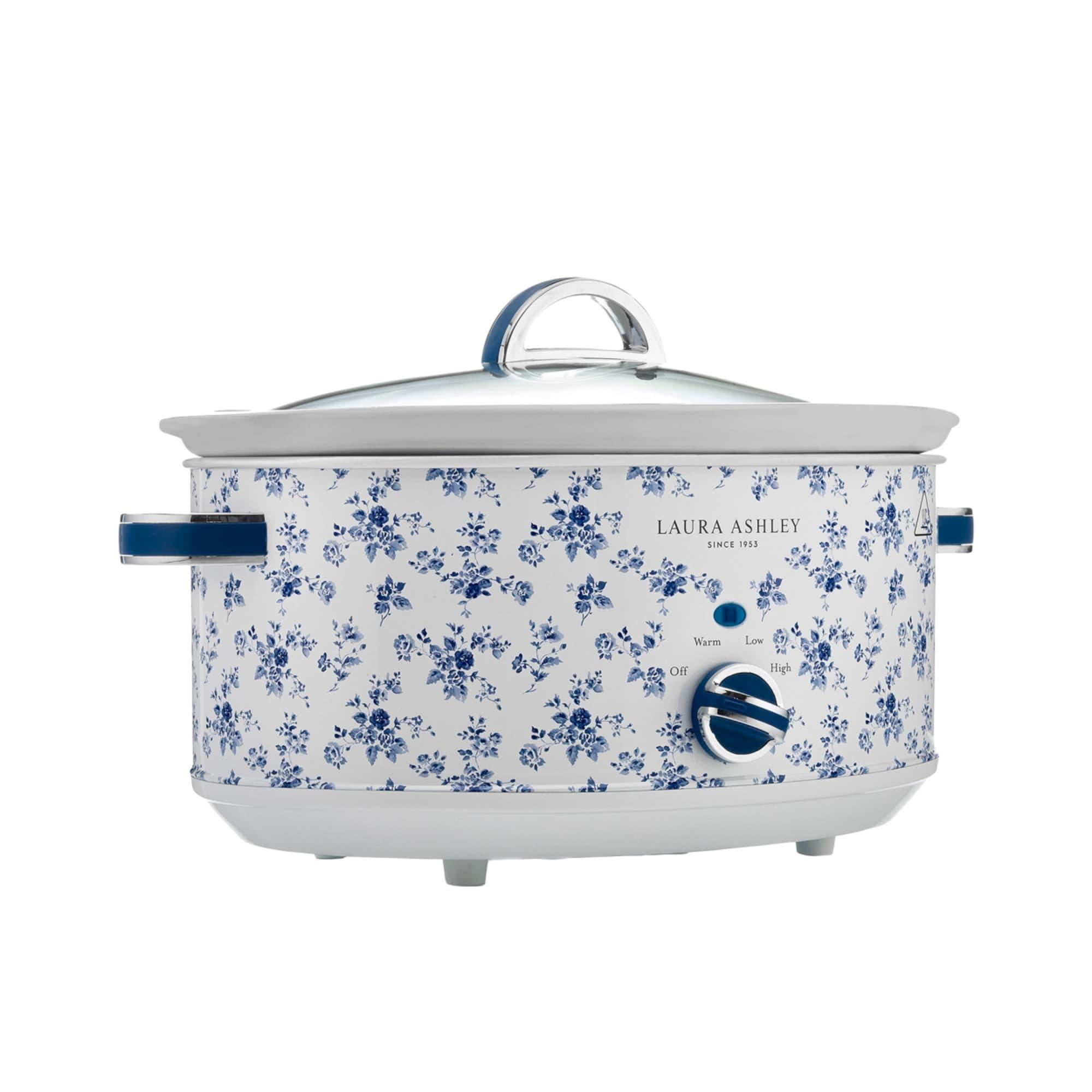 Laura Ashley China Rose Slow Cooker 6.5L White and Blue Image 5