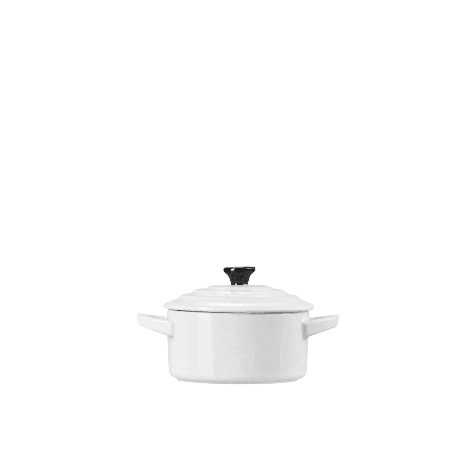 Le Creuset Stoneware Mini Round Casserole 9cm White Image 3