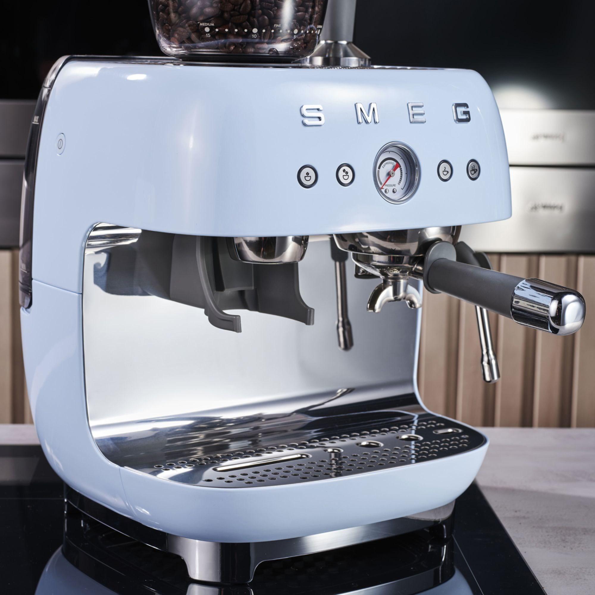 Smeg 50's Retro Style Espresso Machine with Built In Grinder Pastel Blue Image 5