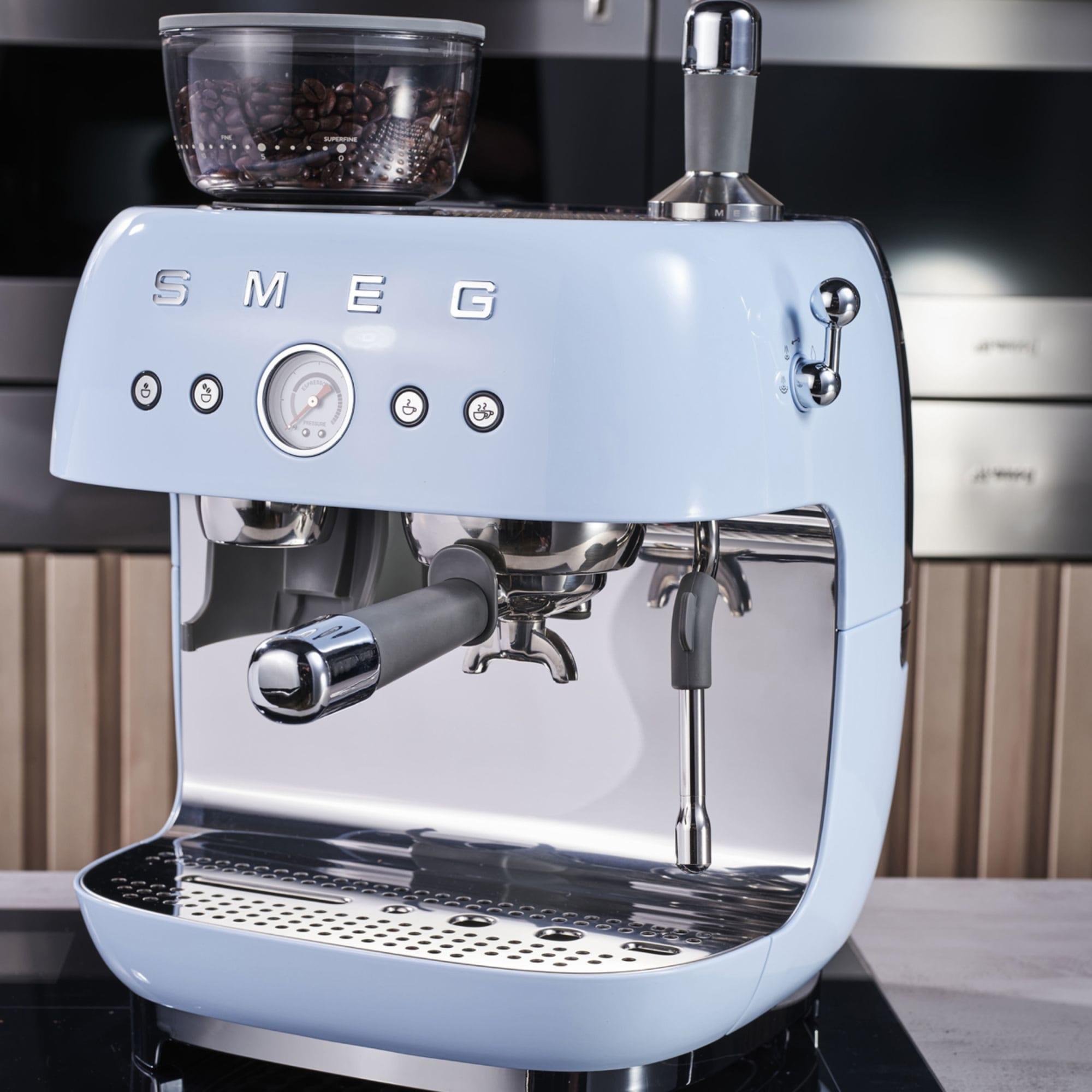 Smeg 50's Retro Style Espresso Machine with Built In Grinder Pastel Blue Image 6