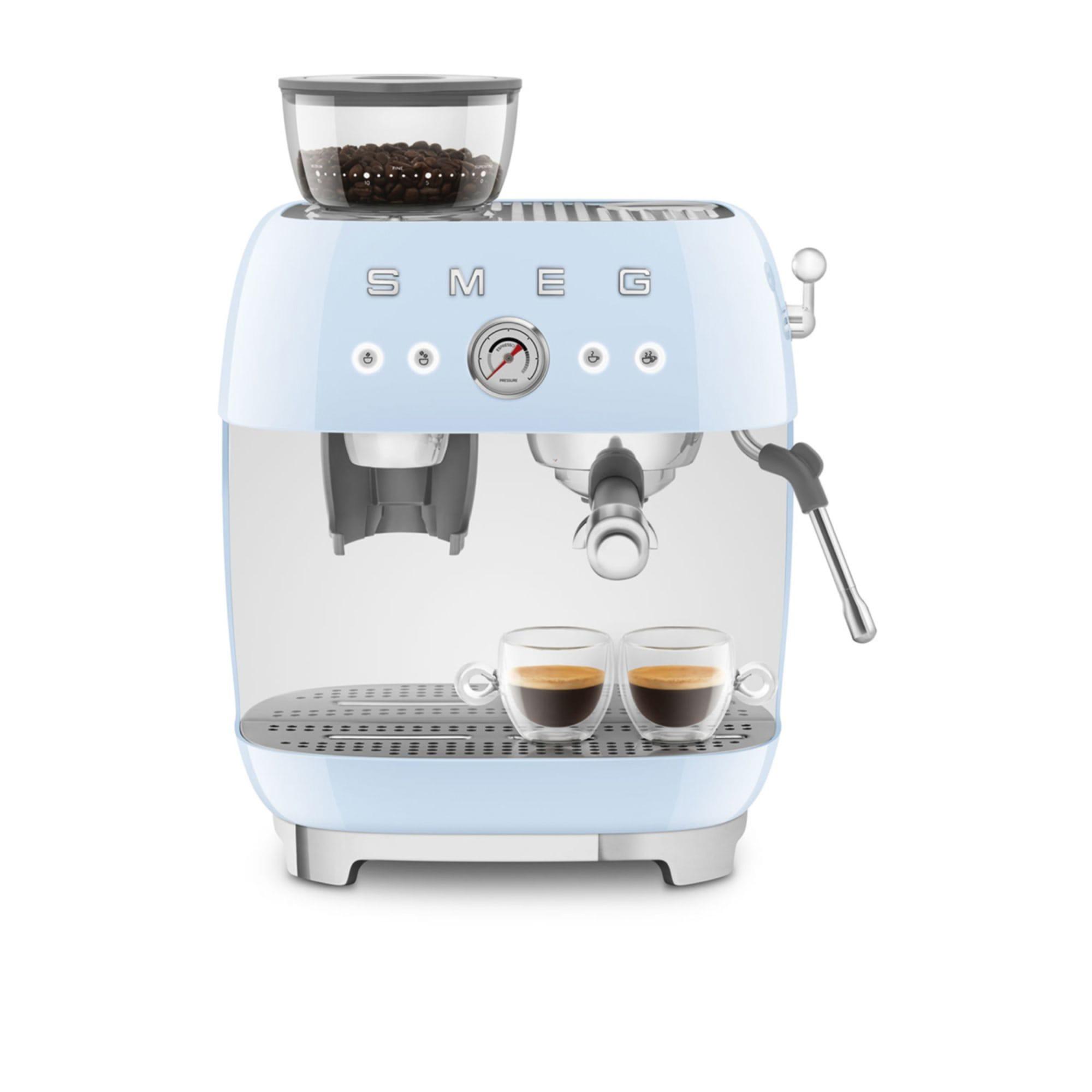 Smeg 50's Retro Style Espresso Machine with Built In Grinder Pastel Blue Image 13