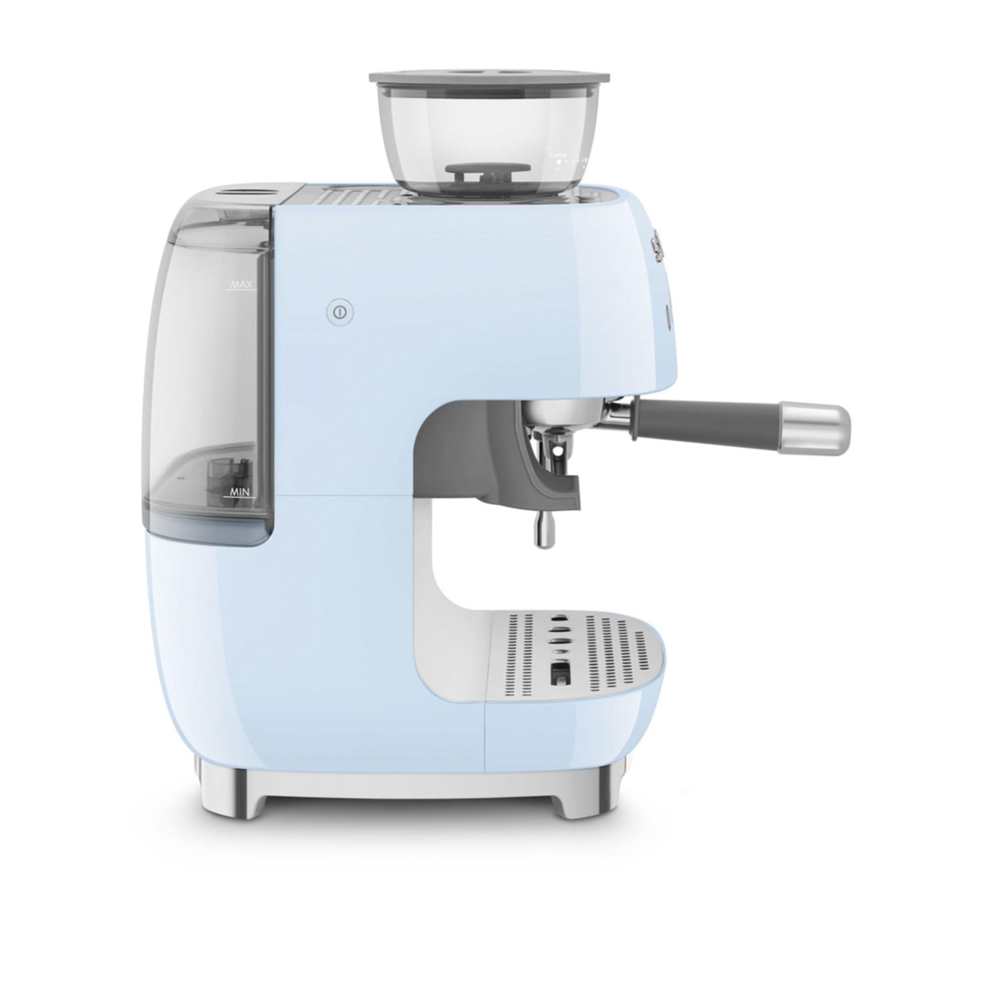 Smeg 50's Retro Style Espresso Machine with Built In Grinder Pastel Blue Image 8