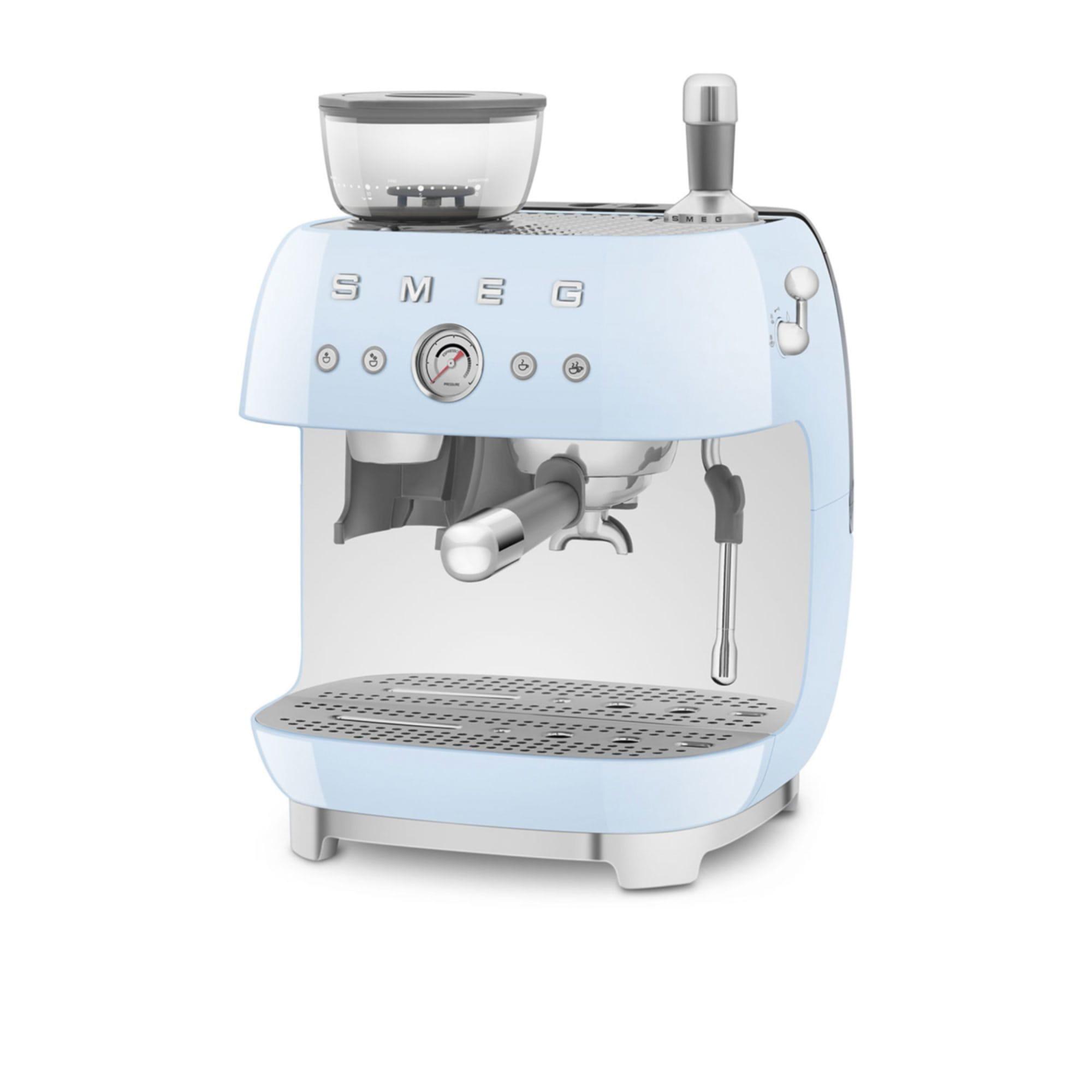 Smeg 50's Retro Style Espresso Machine with Built In Grinder Pastel Blue Image 9
