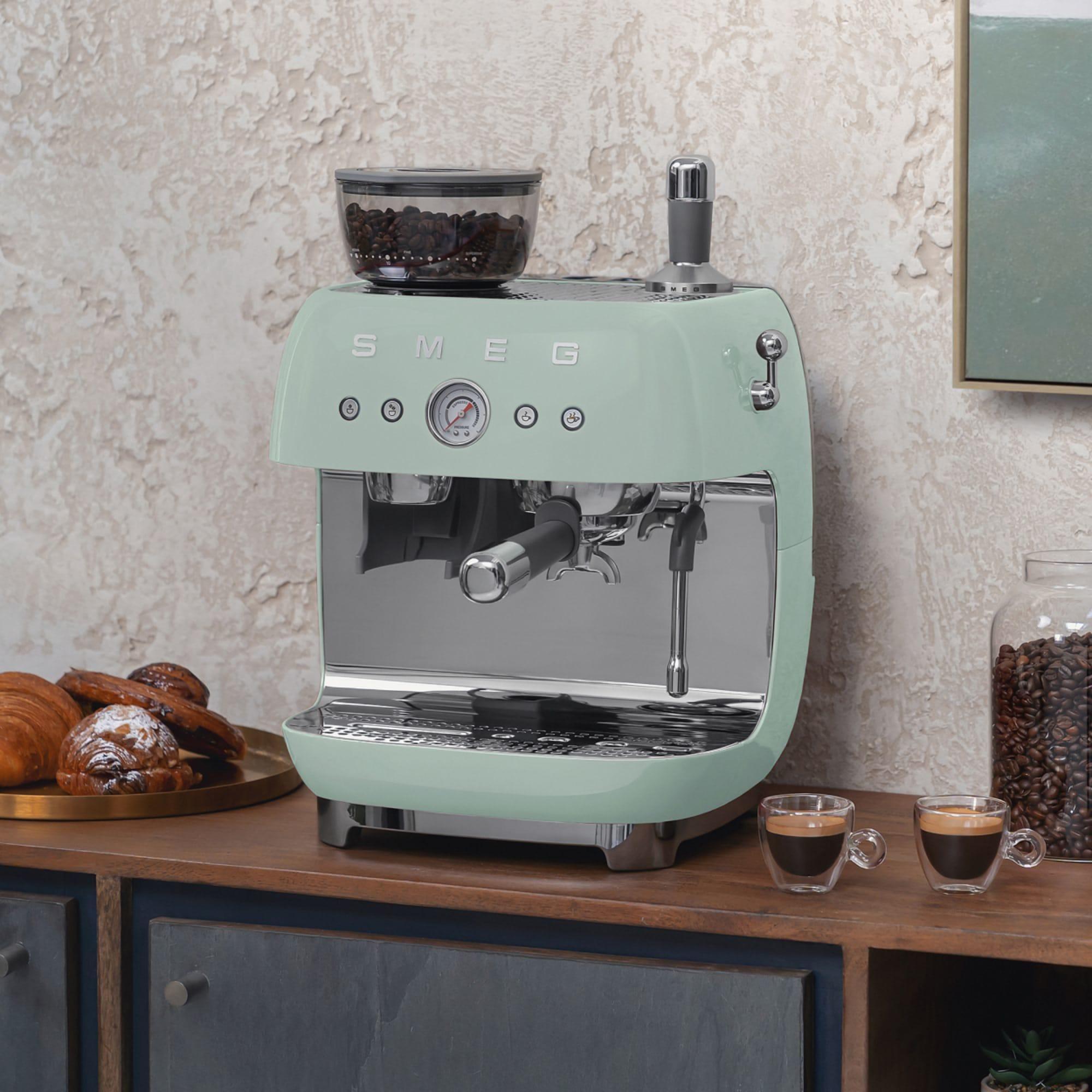 Smeg 50's Retro Style Espresso Machine with Built In Grinder Pastel Green Image 12