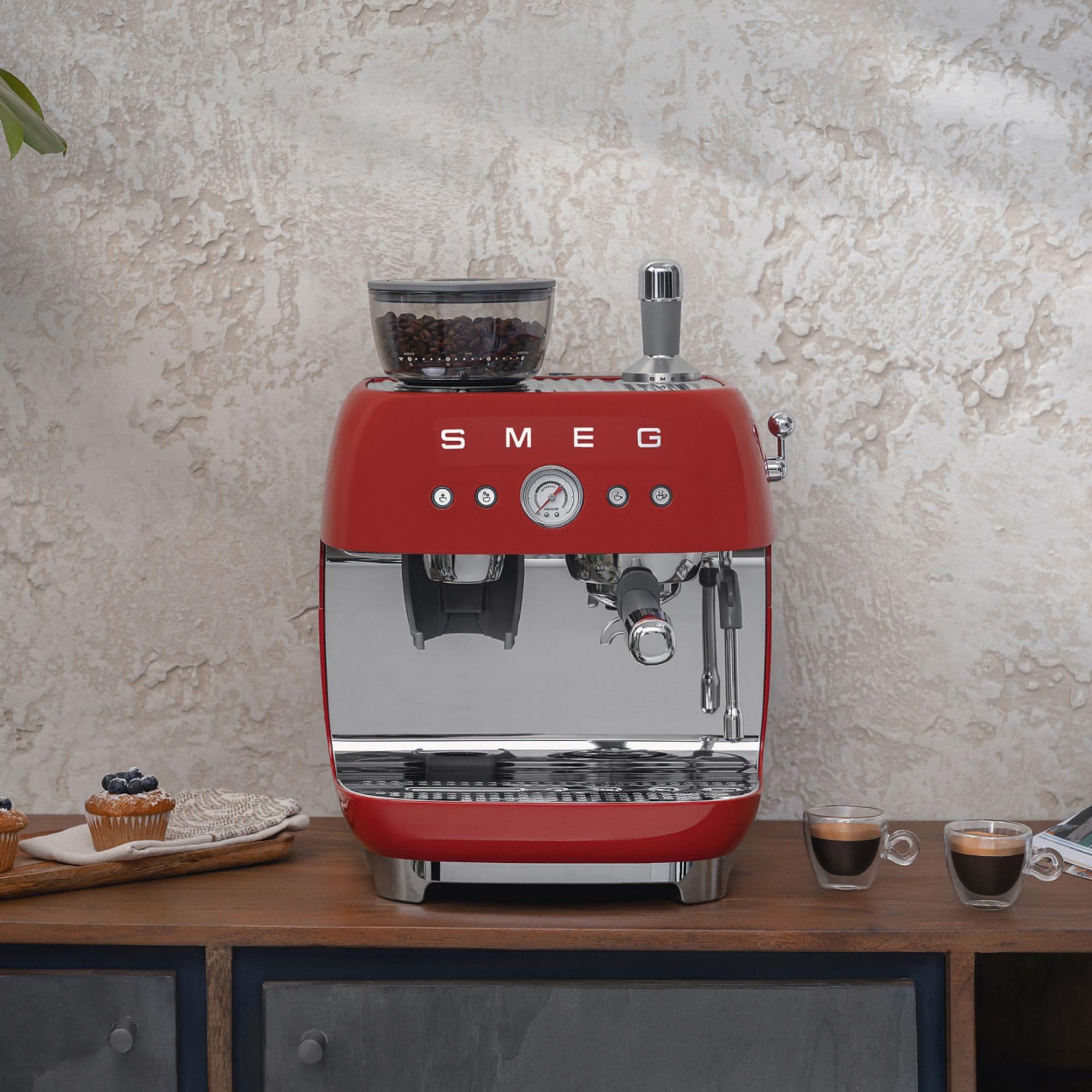 Smeg 50's Retro Style Espresso Machine with Built In Grinder Red Image 13