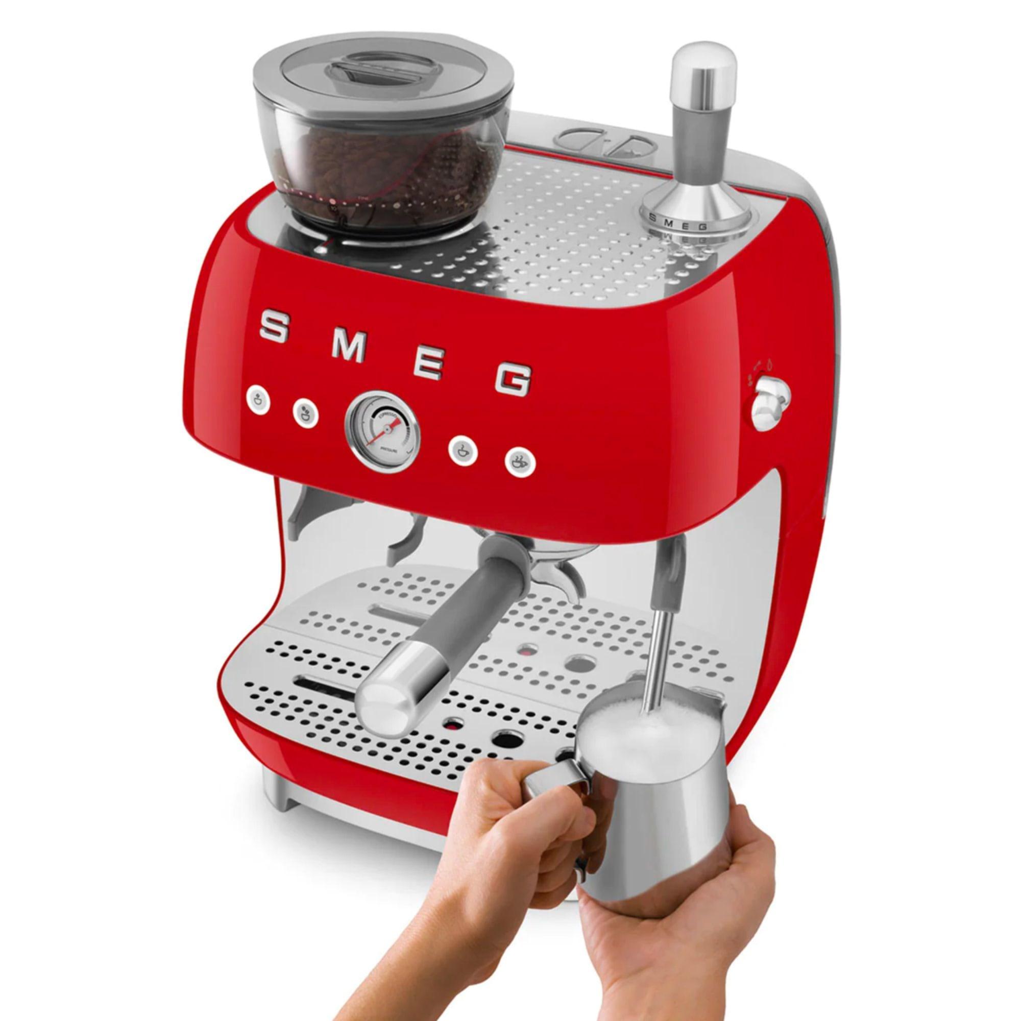 Smeg 50's Retro Style Espresso Machine with Built In Grinder Red Image 5