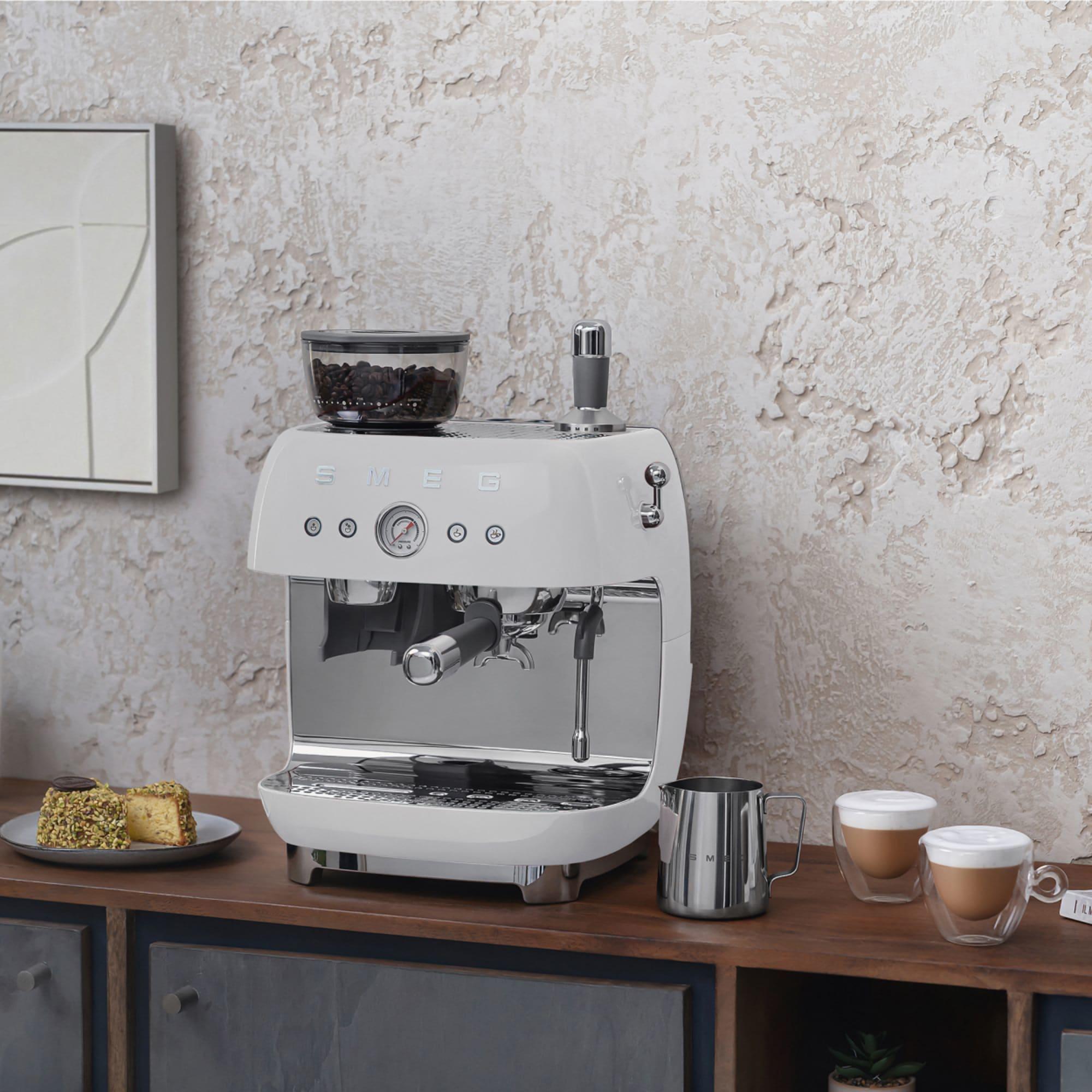 Smeg 50's Retro Style Espresso Machine with Built In Grinder White Image 5