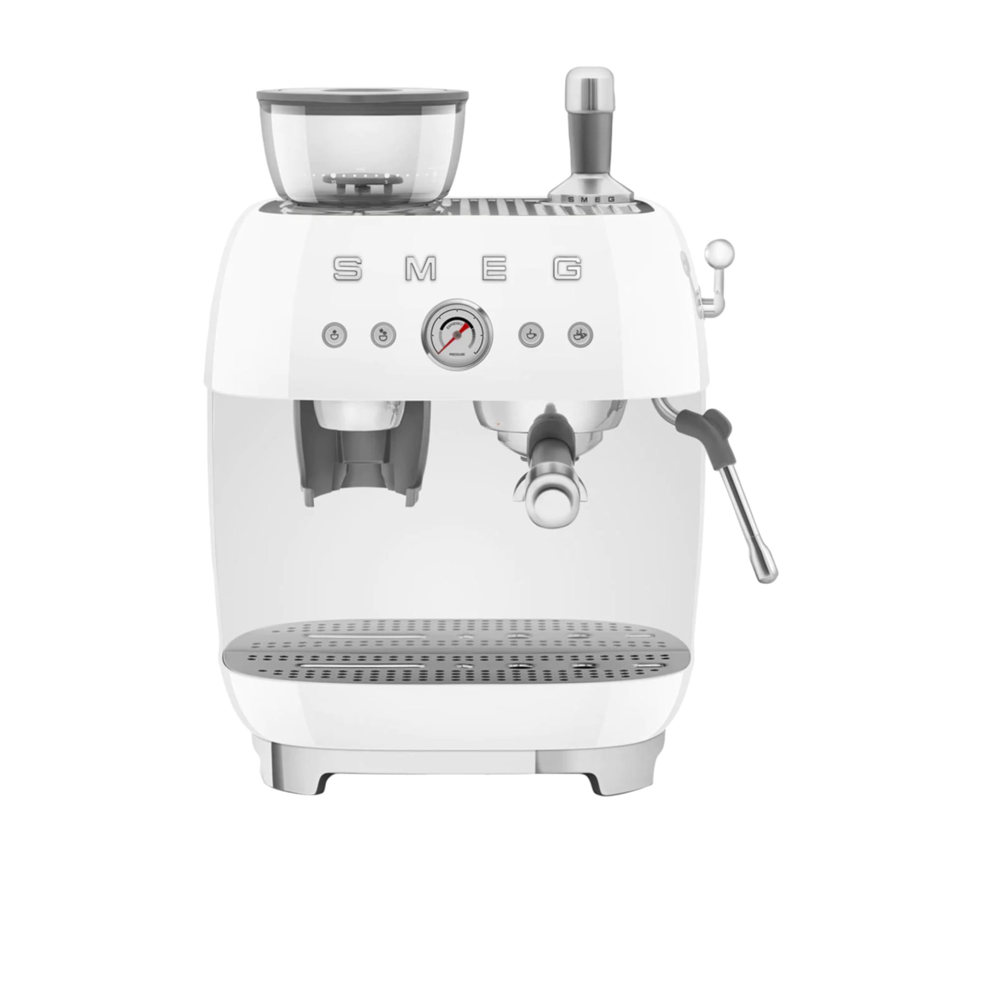 Smeg 50's Retro Style Espresso Machine with Built In Grinder White Image 1