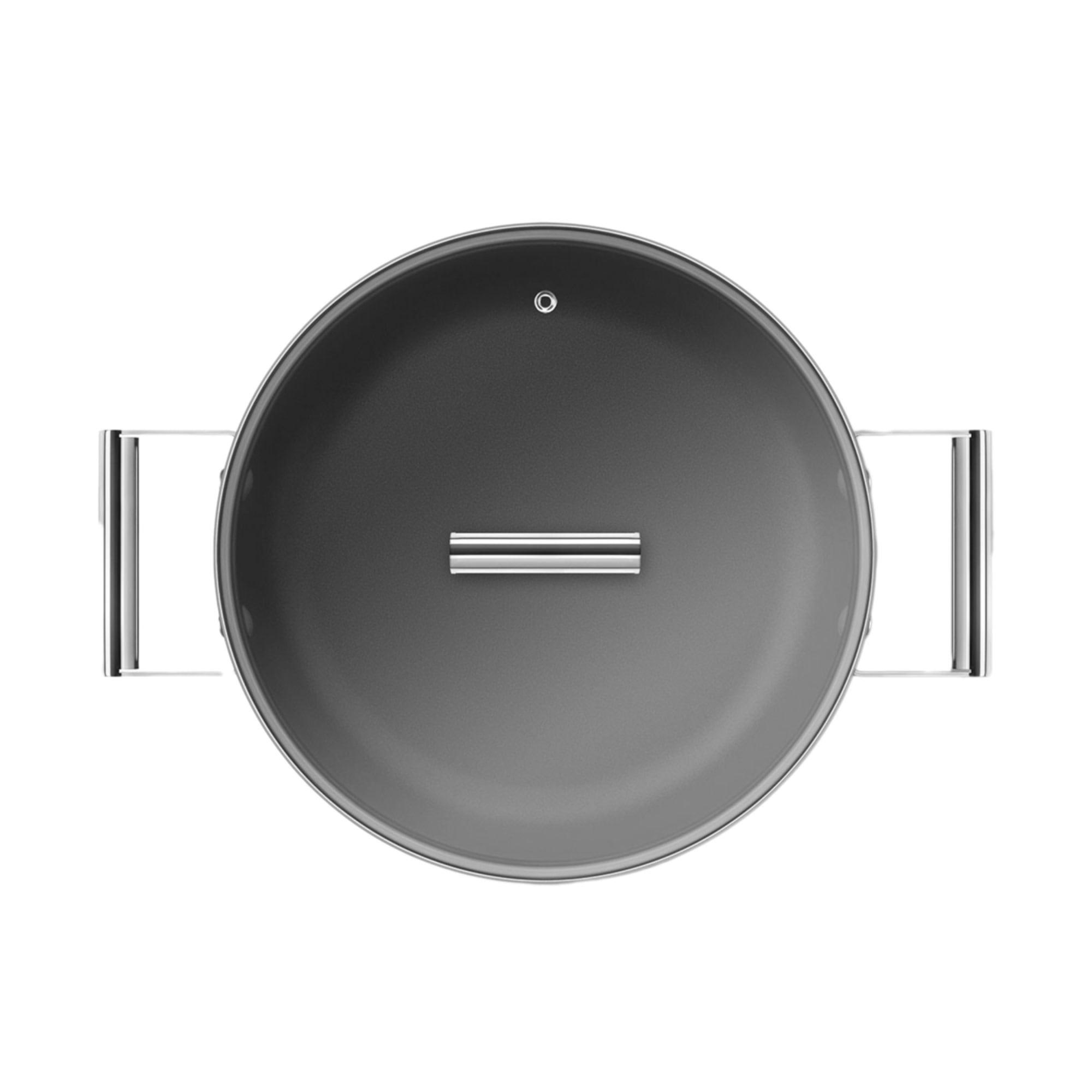 Smeg Non Stick Chef's Pan with Lid 28cm - 3.7L Black Image 11