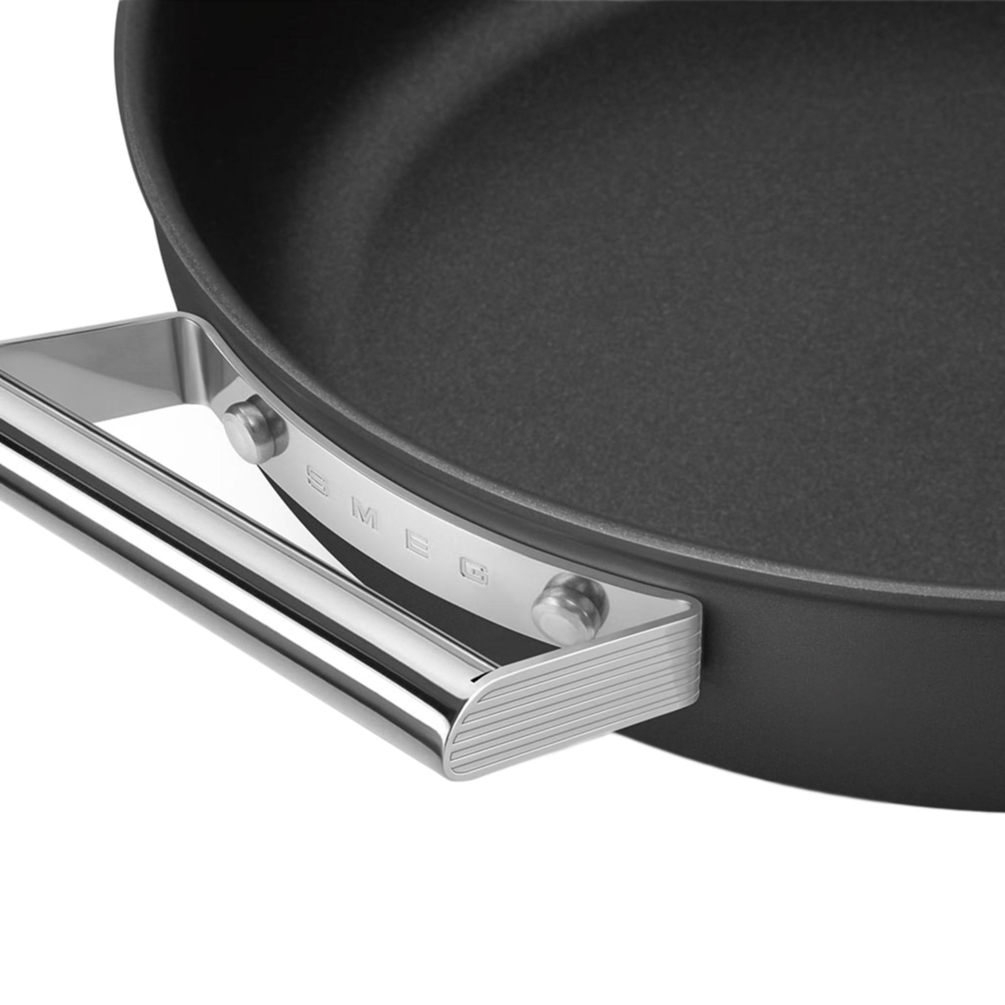 Smeg Non Stick Chef's Pan with Lid 28cm - 3.7L Black Image 9