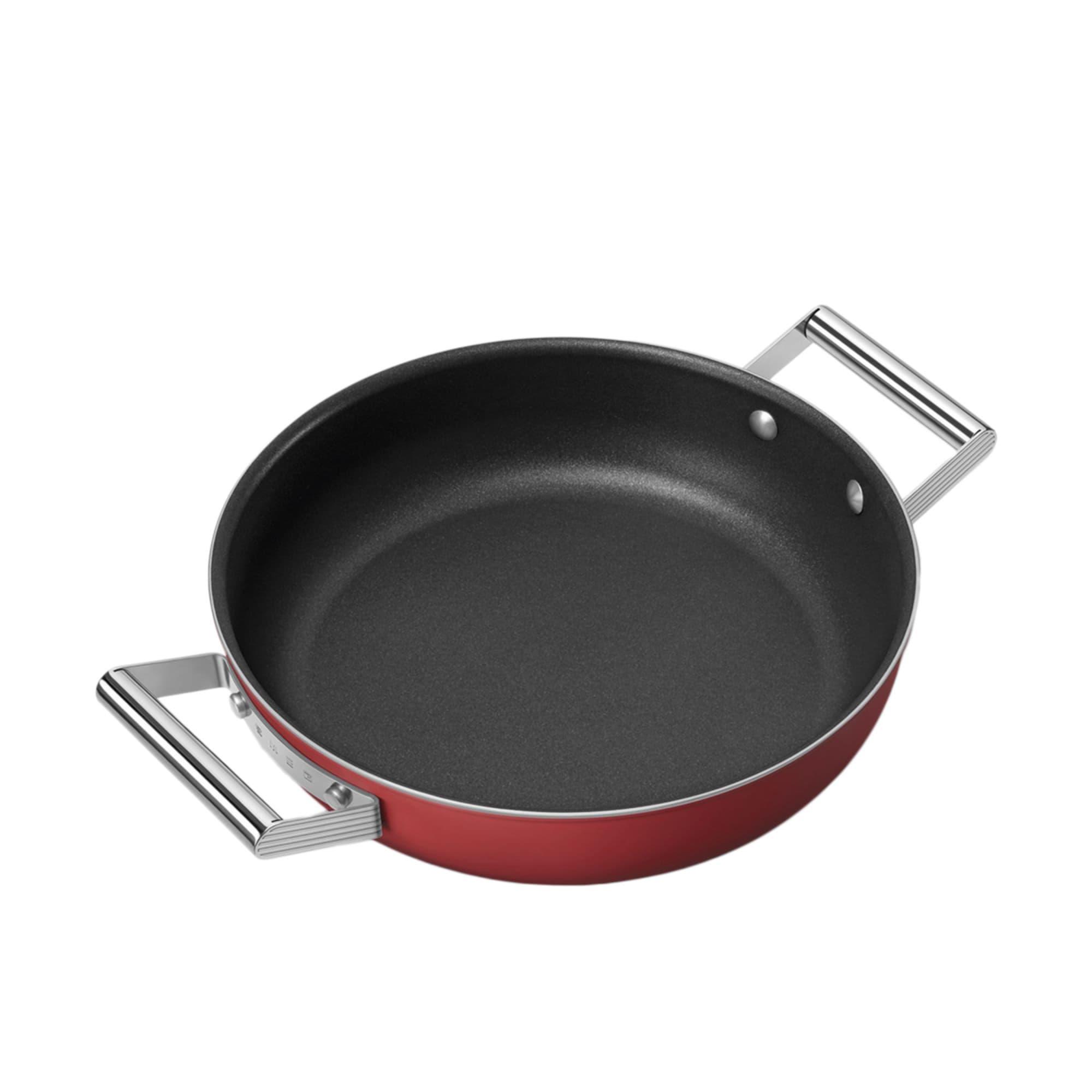 Smeg Non Stick Chef's Pan with Lid 28cm - 3.7L Red Image 8