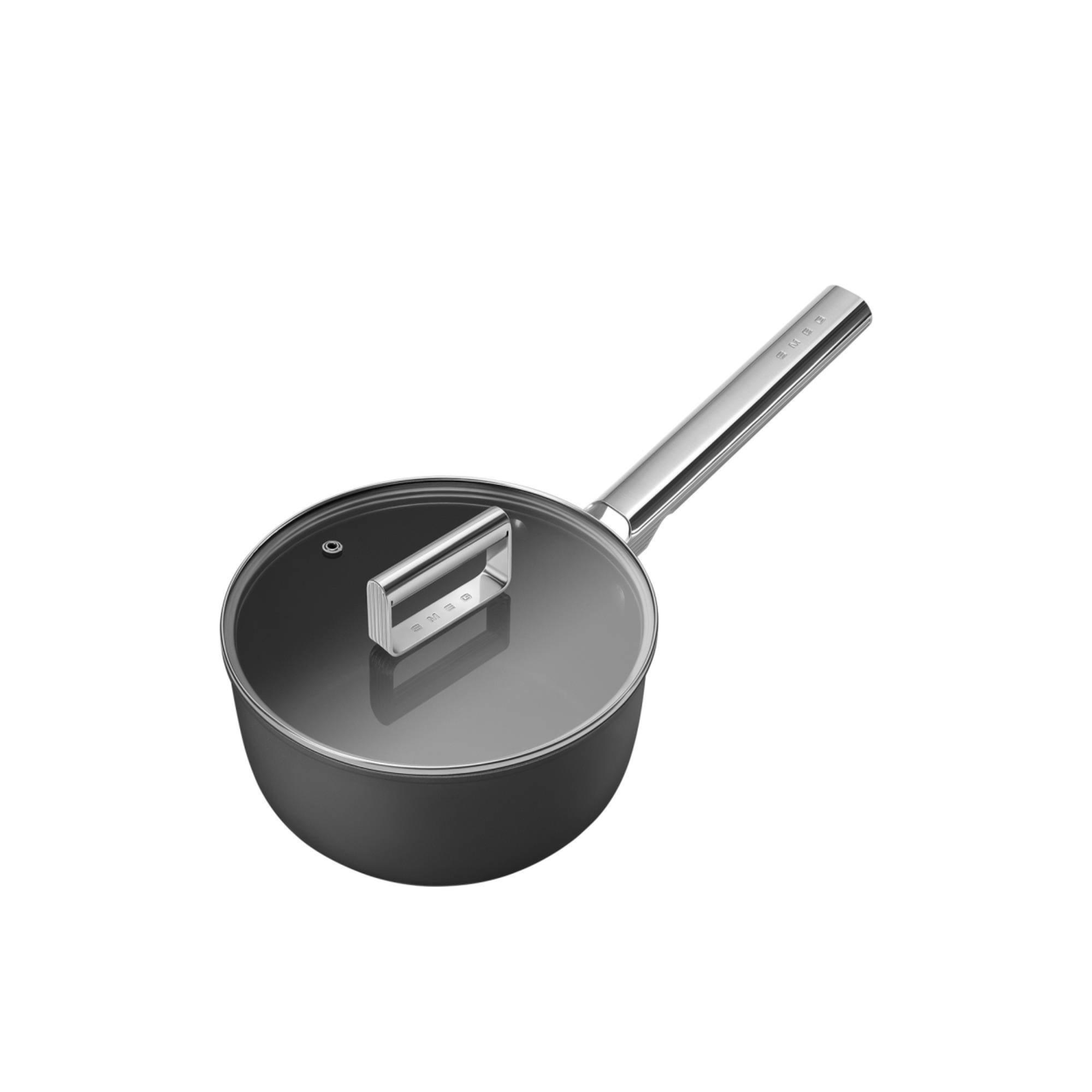Smeg Non Stick Saucepan with Lid 20cm - 2.7L Black Image 3