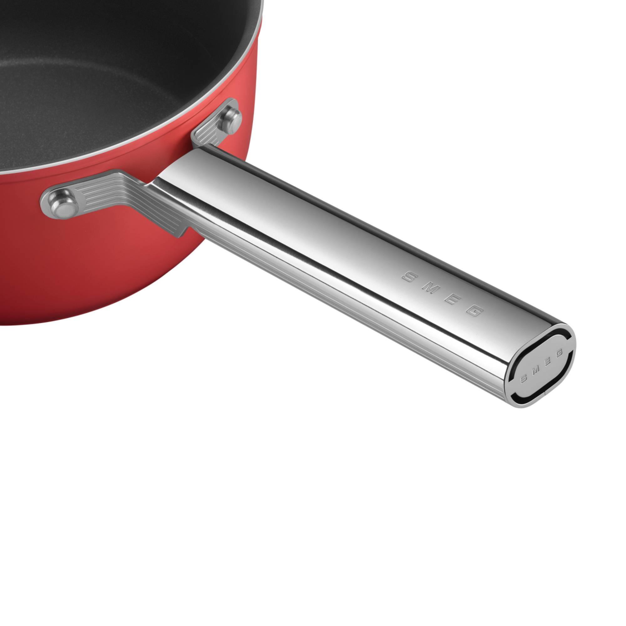 Smeg Non Stick Saucepan with Lid 20cm - 2.7L Red Image 8