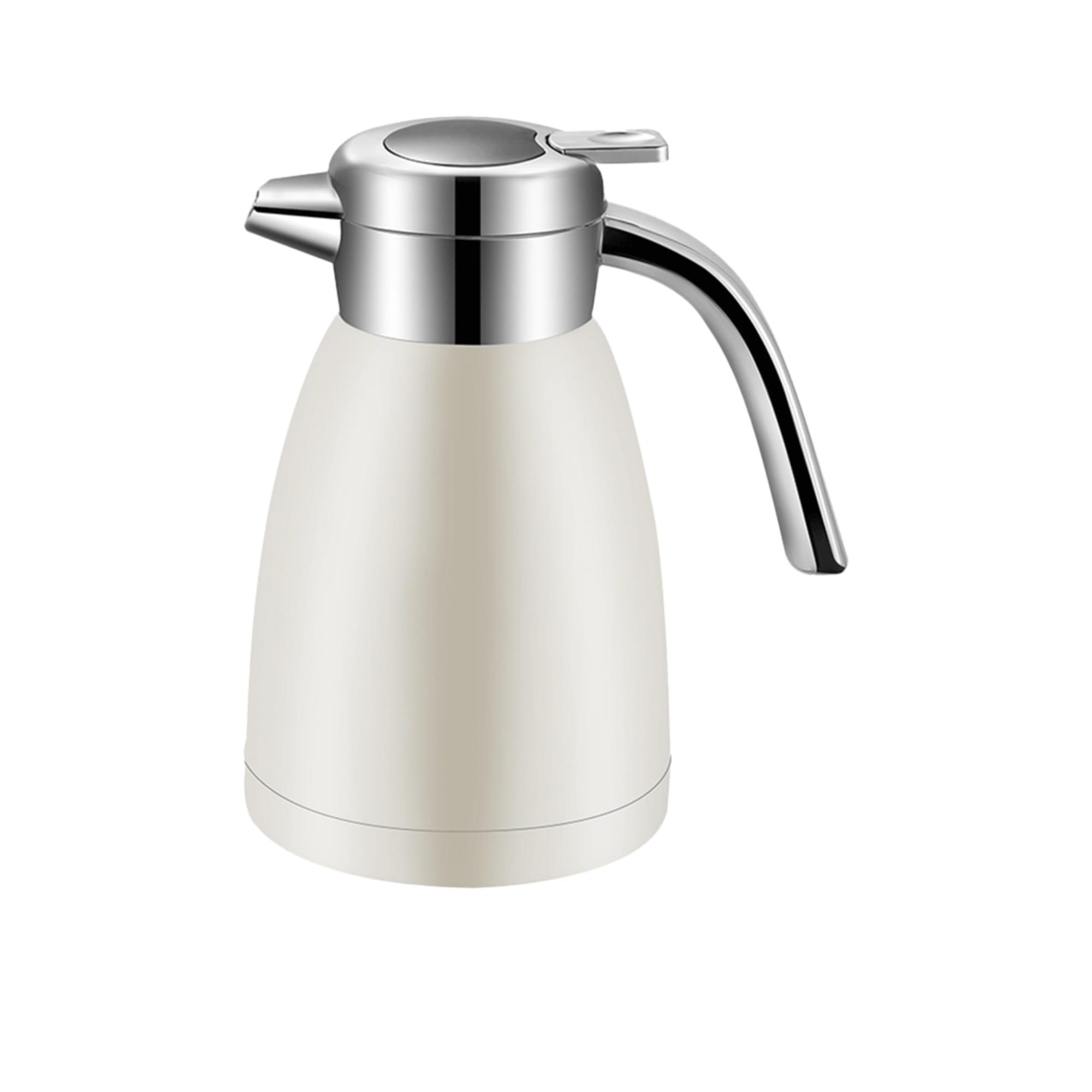 Soga Stainless Steel Insulated Kettle 1.2L White Image 1