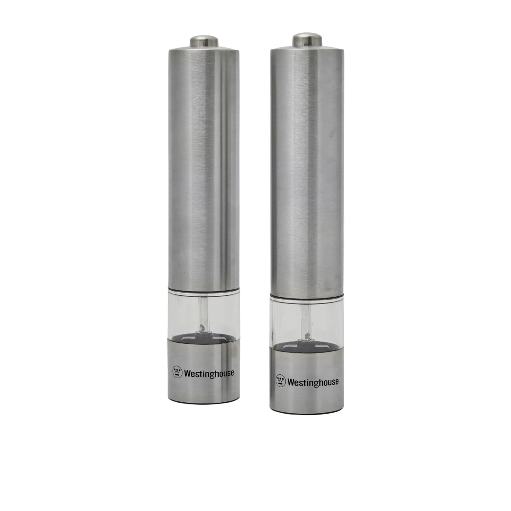 Westinghouse Electric Salt and Pepper Mill Set Stainless Steel Image 1