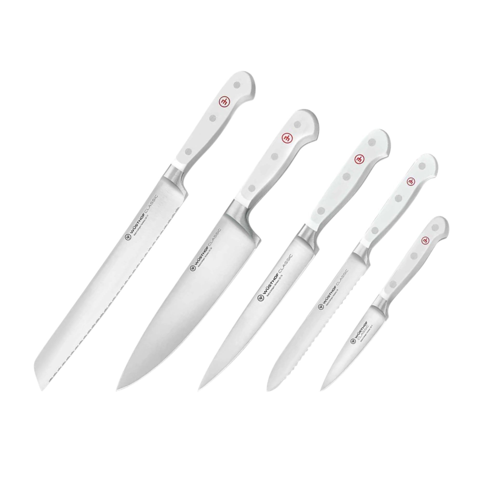 Wusthof Classic White 6pc Design Knife Block Set with Bread Knife Image 3