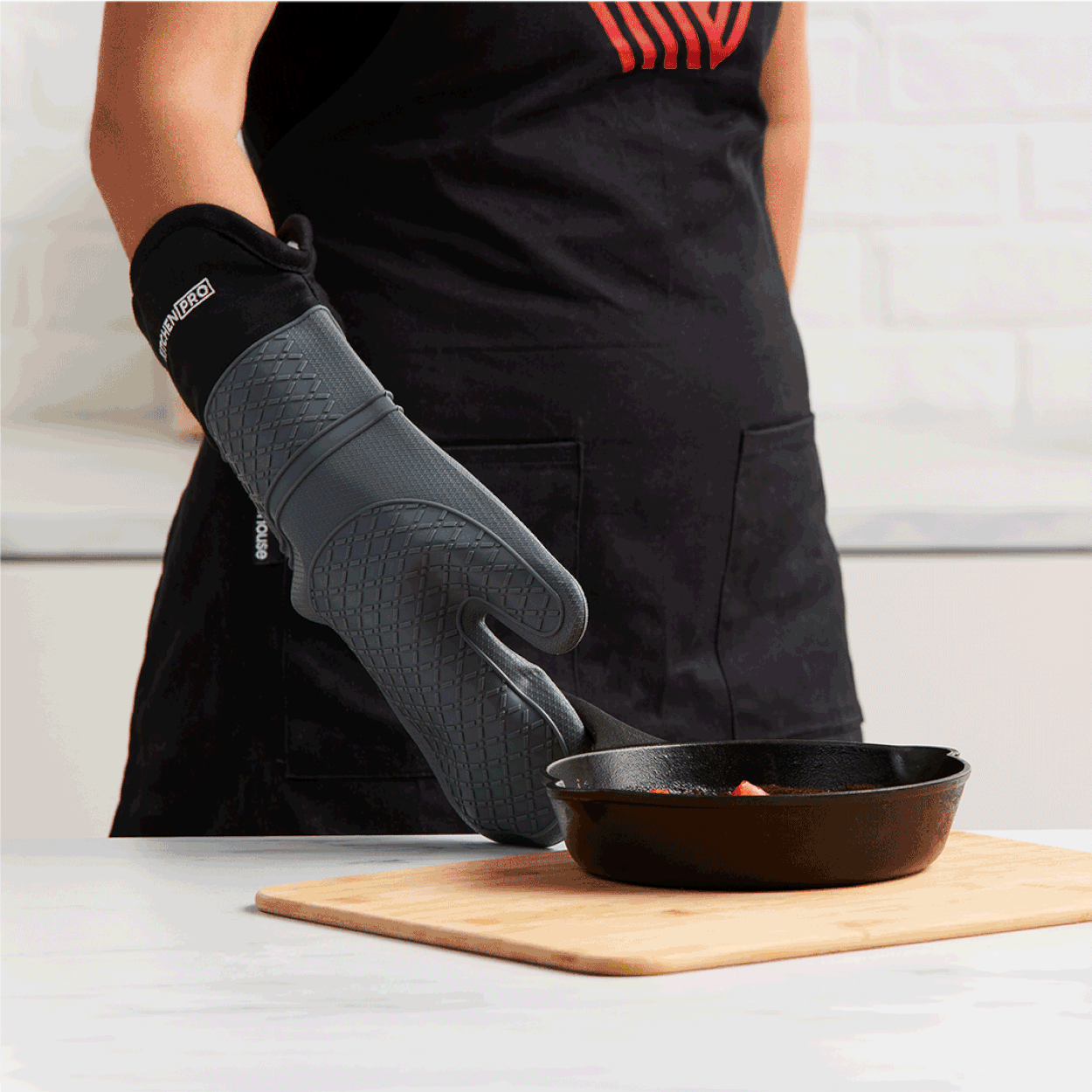 Kitchen Pro Oslo Silicone Oven Glove Grey Image 2