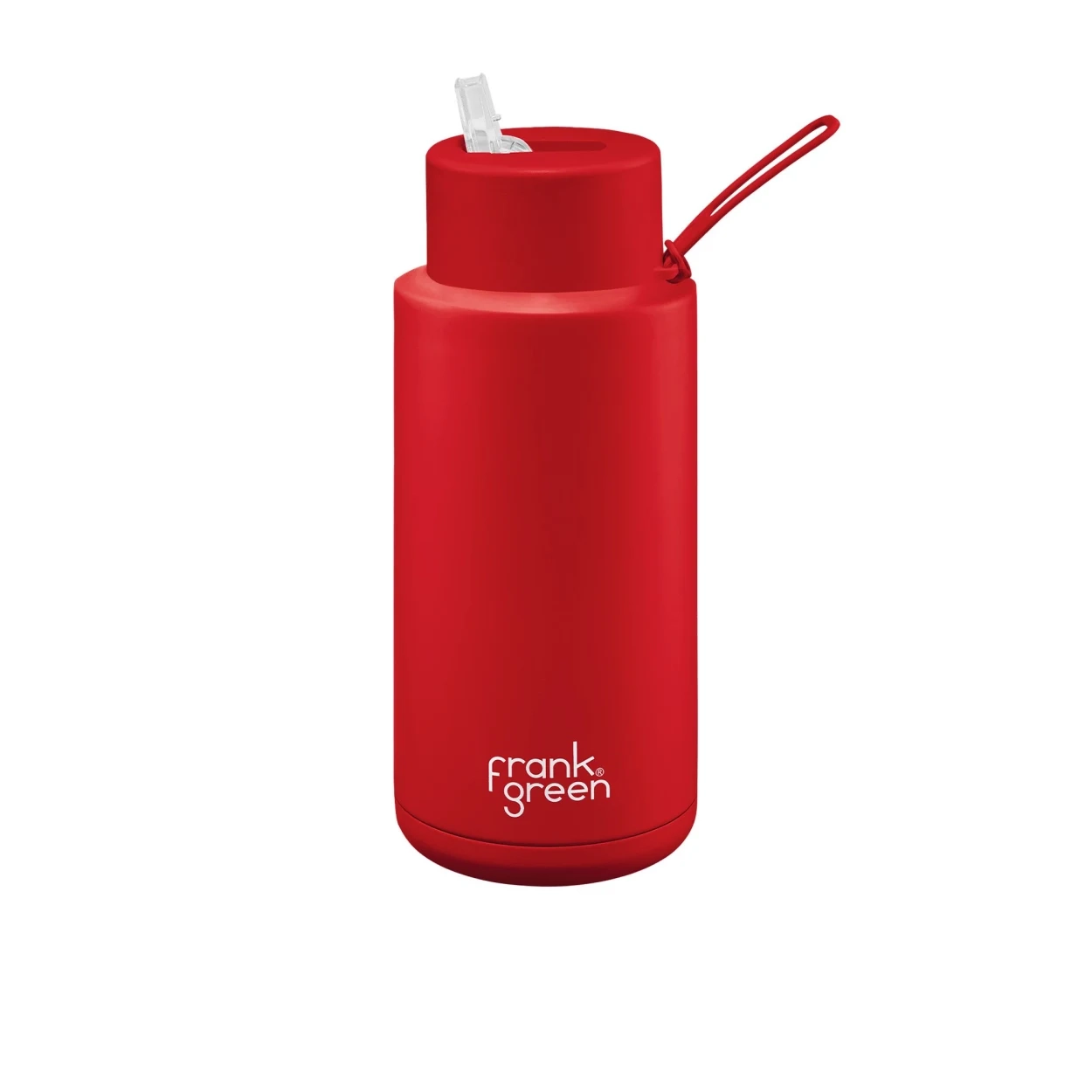 Frank Green Limited Edition Reusable Bottle with Straw 1L (34oz) Atomic Red Image 1