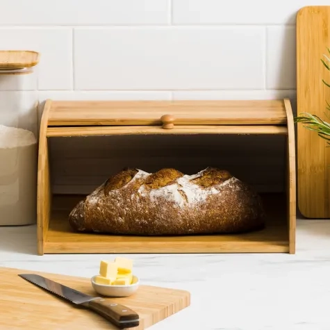 Kitchen Pro Eco Roll Top Bread Bin Natural Image 2