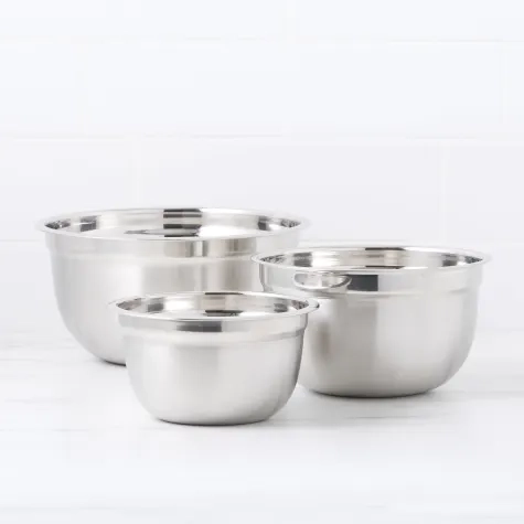 Kitchen Pro Mixwell Stainless Steel German Mixing Bowl Set 3pc Image 1