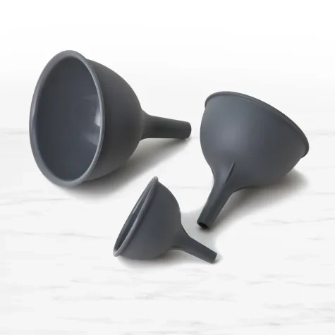 Kitchen Pro Oslo Silicone Funnel Set 3pc Charcoal Image 1