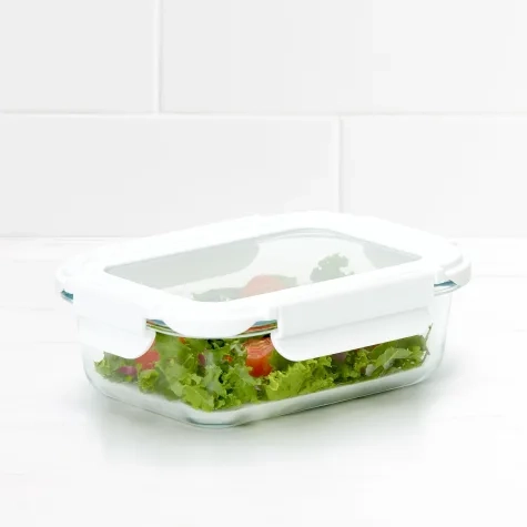 Kitchen Pro VersaLock Rectangular Glass Container 640ml White Image 1