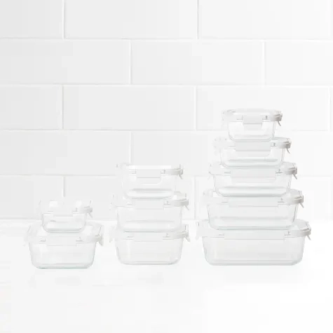 Kitchen Pro VersaLock Rectangular Glass Container Set 10pc White Image 2