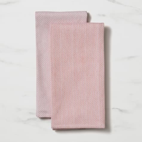 Salisbury & Co Diamond Tea Towel Set of 2 Dusty Pink Image 1