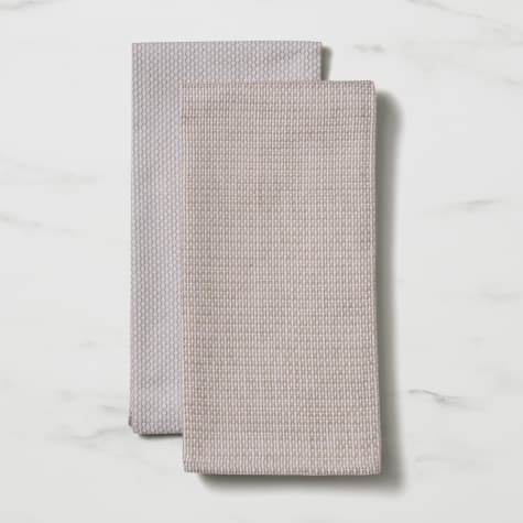 Salisbury & Co Diamond Tea Towel Set of 2 White/Grey Image 1