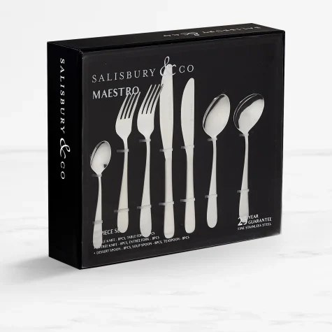 Salisbury & Co Maestro Cutlery Set 56pc Satin Silver Image 2