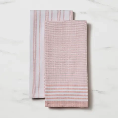 Salisbury & Co Marine Tea Towel Set of 2 Dusty Pink Image 1