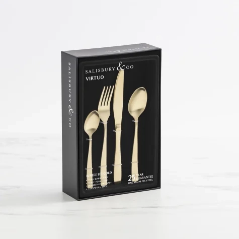 Salisbury & Co Virtuo Cutlery Set 16pc Gold Image 2