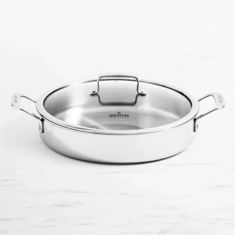 Wolstead Superior Steel Chef Pan with Lid 30cm Image 1