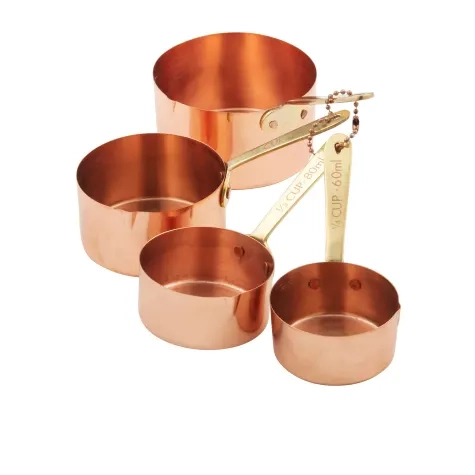 Academy Copper Plated Measuring Cup with Brass Handles Set 4pc Image 1
