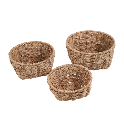 Amalfi Woven Seagrass Basket Set 3pc Image 1