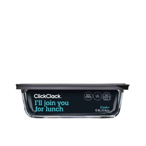 ClickClack Cook+ Rectangular Heatproof Glass Container 600ml Image 1