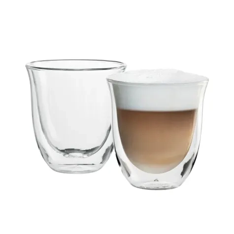 DeLonghi Double Wall Cappuccino Glasses 190ml Set of 2 Image 1