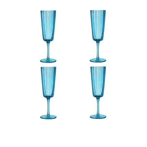 Ecology Adrift Flute Glass 210ml Set of 4 Blue Image 1
