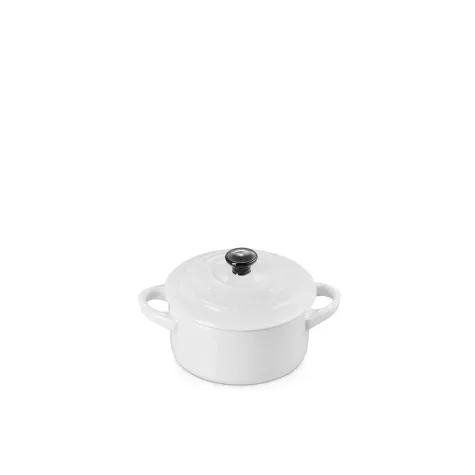 Le Creuset Stoneware Mini Round Casserole 9cm White Image 2
