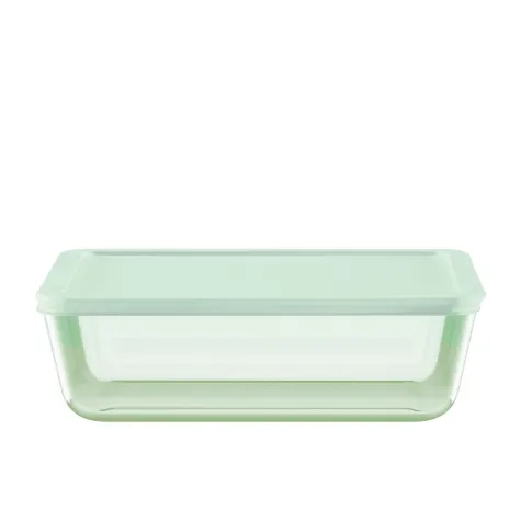 Pyrex Simply Store Rectangular Tinted Glass Storage 11 Cup Green Image 1