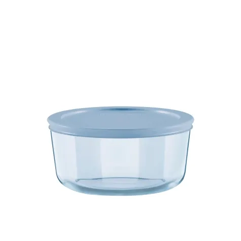 Pyrex Simply Store Round Tinted Glass Storage 4 Cup Blue Image 1
