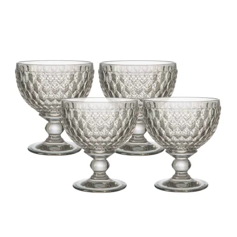Villeroy & Boch Boston Coloured Champagne Coupe and Dessert Bowl Set of 4 Grey Image 1